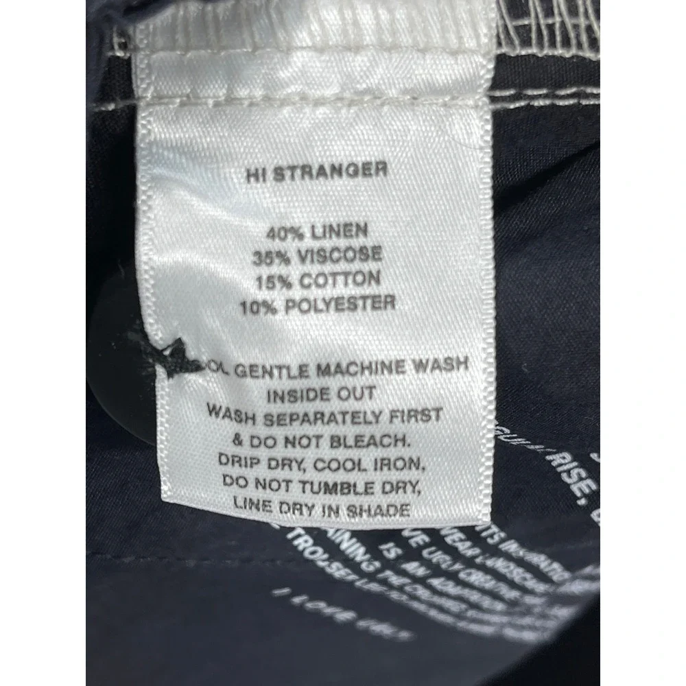 I Love Ugly Slim Kobe Pant Mens Medium Bone Linen Cropped Leg Straight Fit